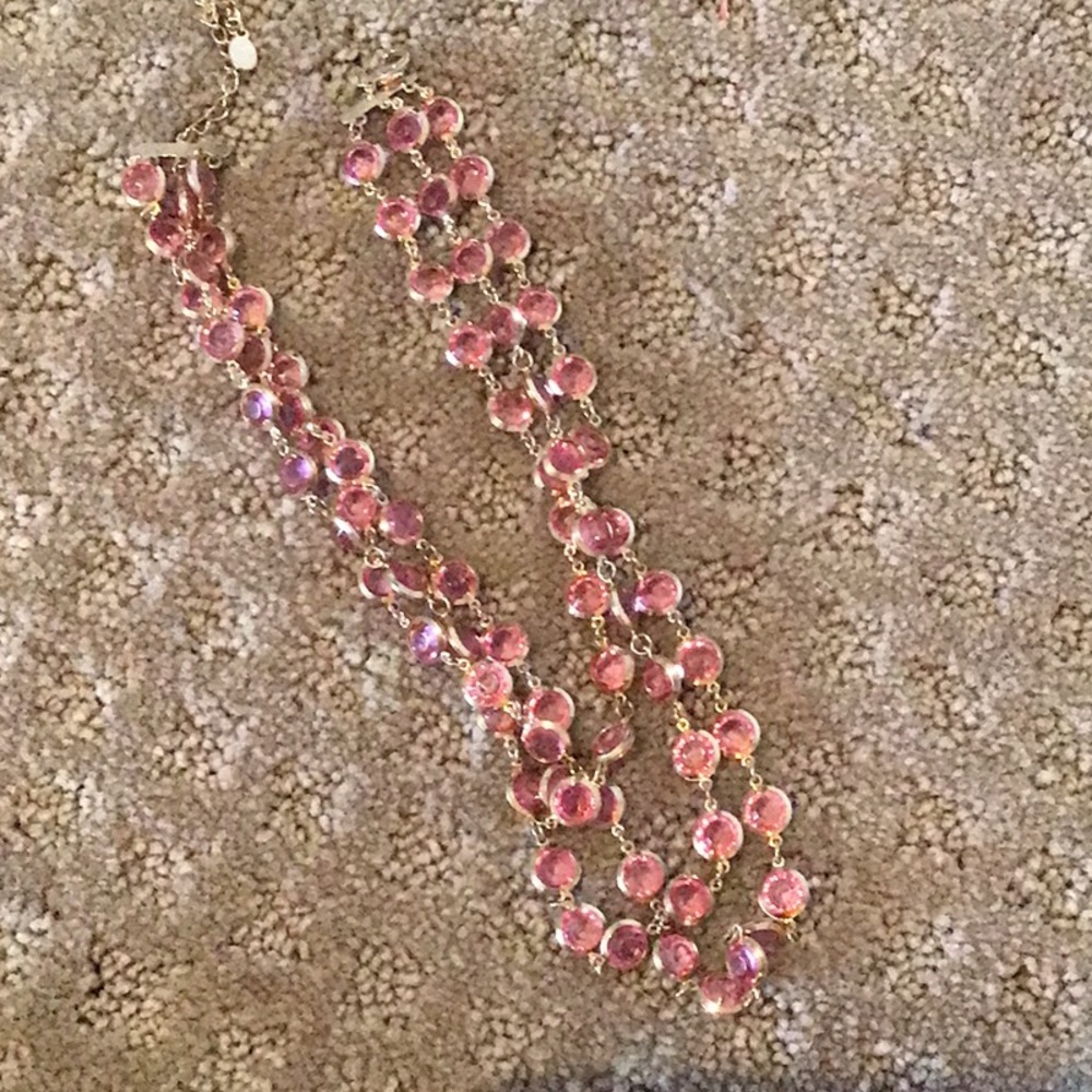 Triple strand choker pink gold
